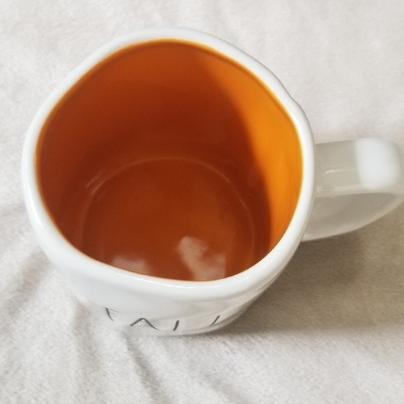Rae Dunn Fall Y'all Double Sided Mug. Autumn. White with Orange Interior. NWT. - Picture 4 of 5